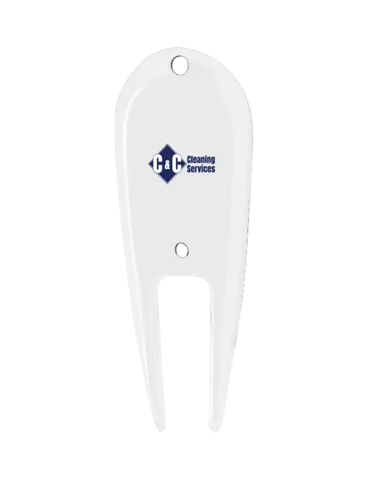 White Divot Tool w/C & C Cleaning Services Logo
