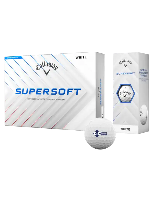 Callaway Supersoft Golf Balls 12/pk w/C & C Cleaning Services Logo