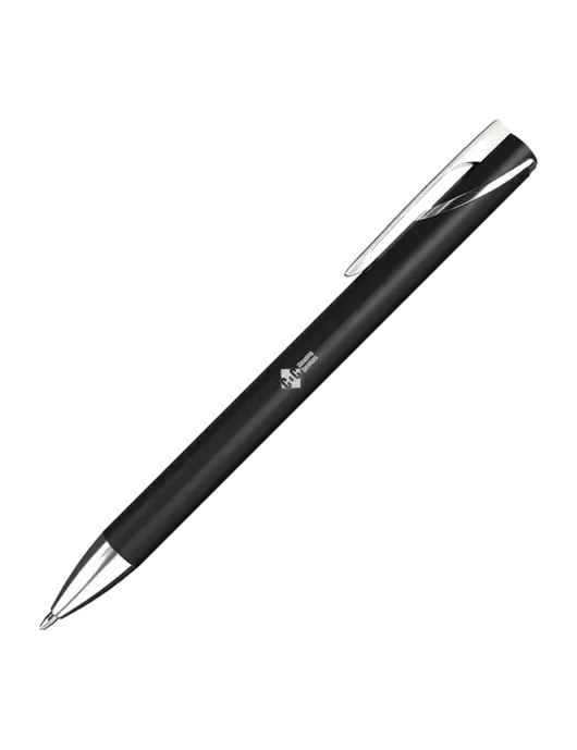 Black/Chrome HyperNova Ballpoint Pen - Black Ink w/C & C Cleaning Services Logo
