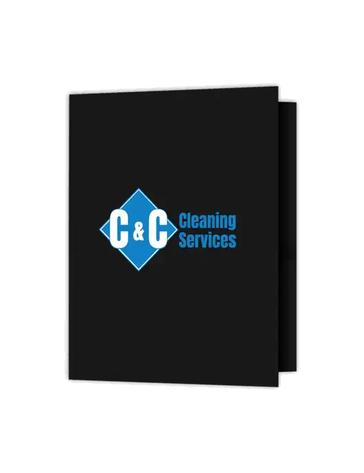 Black Presentation Folder with Dual Pockets w/C & C Cleaning Services Logo