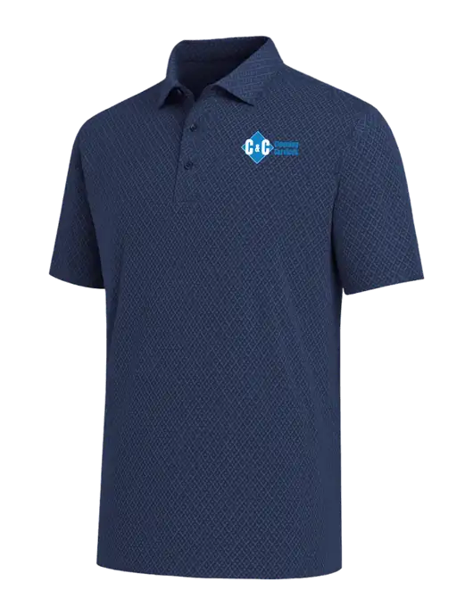 Callaway All-Over Stitched Dark Navy Chev Polo  w/C & C Cleaning Services Logo