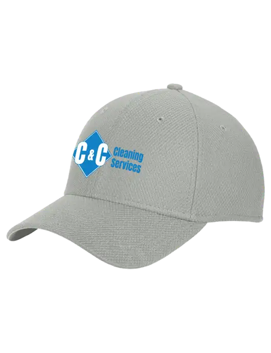 New Era Diamond Era Medium Grey Stretch Cap w/C & C Cleaning Services Logo
