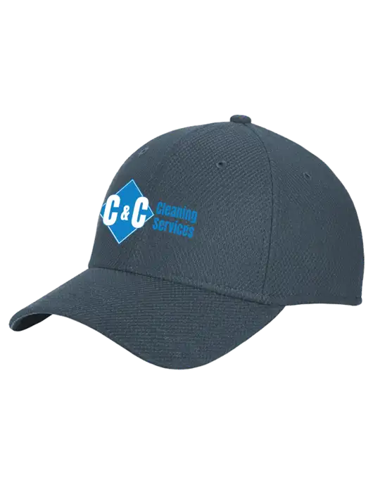 New Era Diamond Era Dark Slate Stretch Cap w/C & C Cleaning Services Logo