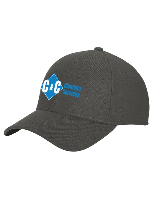 New Era Diamond Era Very Dark Grey Stretch Cap w/C & C Cleaning Services Logo