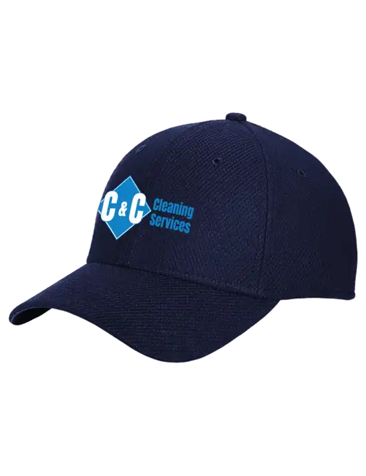 New Era Diamond Era Dark Navy Stretch Cap w/C & C Cleaning Services Logo