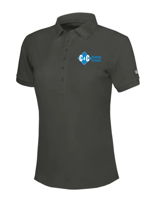 OGIO Womens Dark Grey Jewel Polo w/C & C Cleaning Services Logo