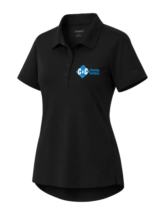 OGIO Womens Envision Black Polo w/C & C Cleaning Services Logo