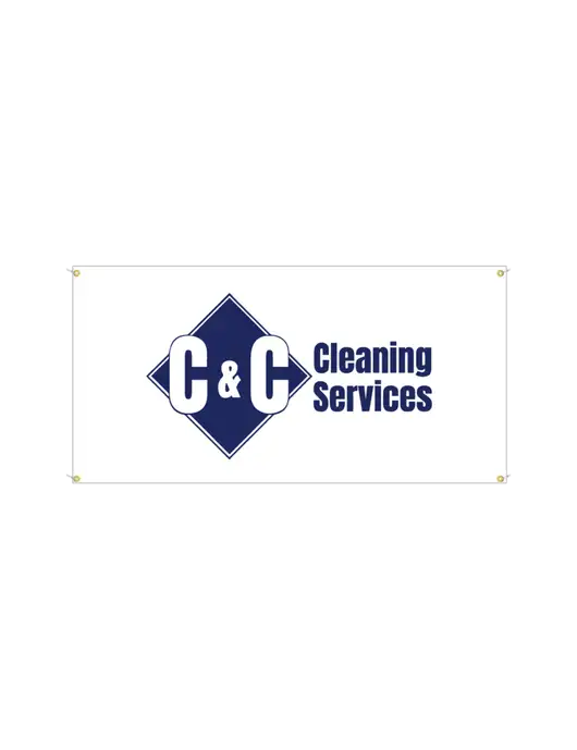 Vinyl Banner 48" x 24"  w/C & C Cleaning Services Logo