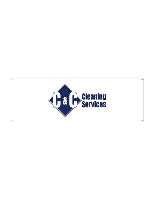 Vinyl Banner 72" x 24"  w/C & C Cleaning Services Logo