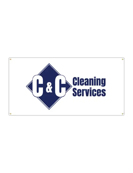 Vinyl Banner 96" x 48" w/C & C Cleaning Services Logo