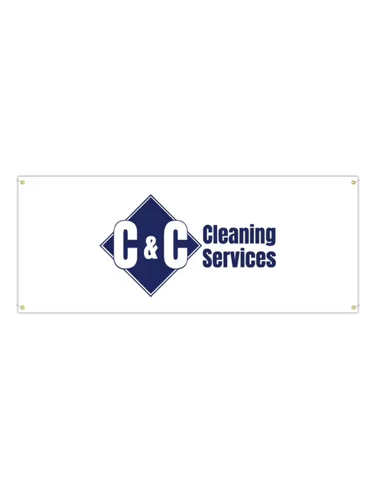 Vinyl Banner 120" x 48" w/C & C Cleaning Services Logo
